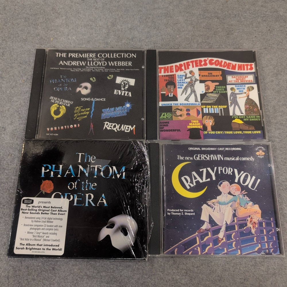 Lot of 4 Broadway & Soul CDs Phantom of the Opera Andrew Lloyd Webber Drifters - Picture 1 of 2